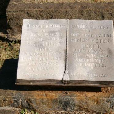 LONDT Simon Peter -1943 &amp; Eliza Louisa -1936