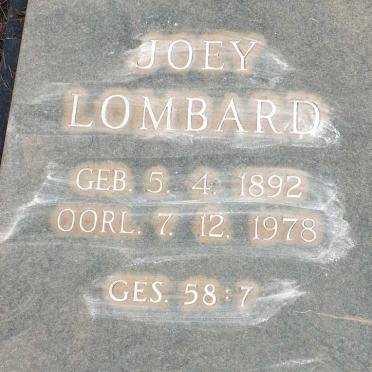 LOMBARD Joey 1892-1978