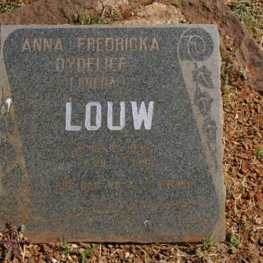 LOUW Anna Fredricka Dydelief nee BREDA 1938-1991
