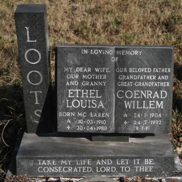 LOOTS Coenrad Willem 1904-1992 &amp; Ethel Louisa MCLAREN 1910-1988