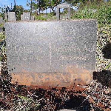 LOMBARD Louis A. -1945 & Susanna A.J. CRONJE -1957