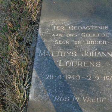 LOURENS Matthys Johannes 1943-1961