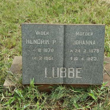 LUBBE Hendrik P. 1870-1951 &amp; Johanna 1879-1923