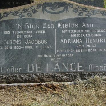 LANGE Lourens Jacobus, de 1903-1967 &amp; Adriana Hendrika BRIEL 1906-1961