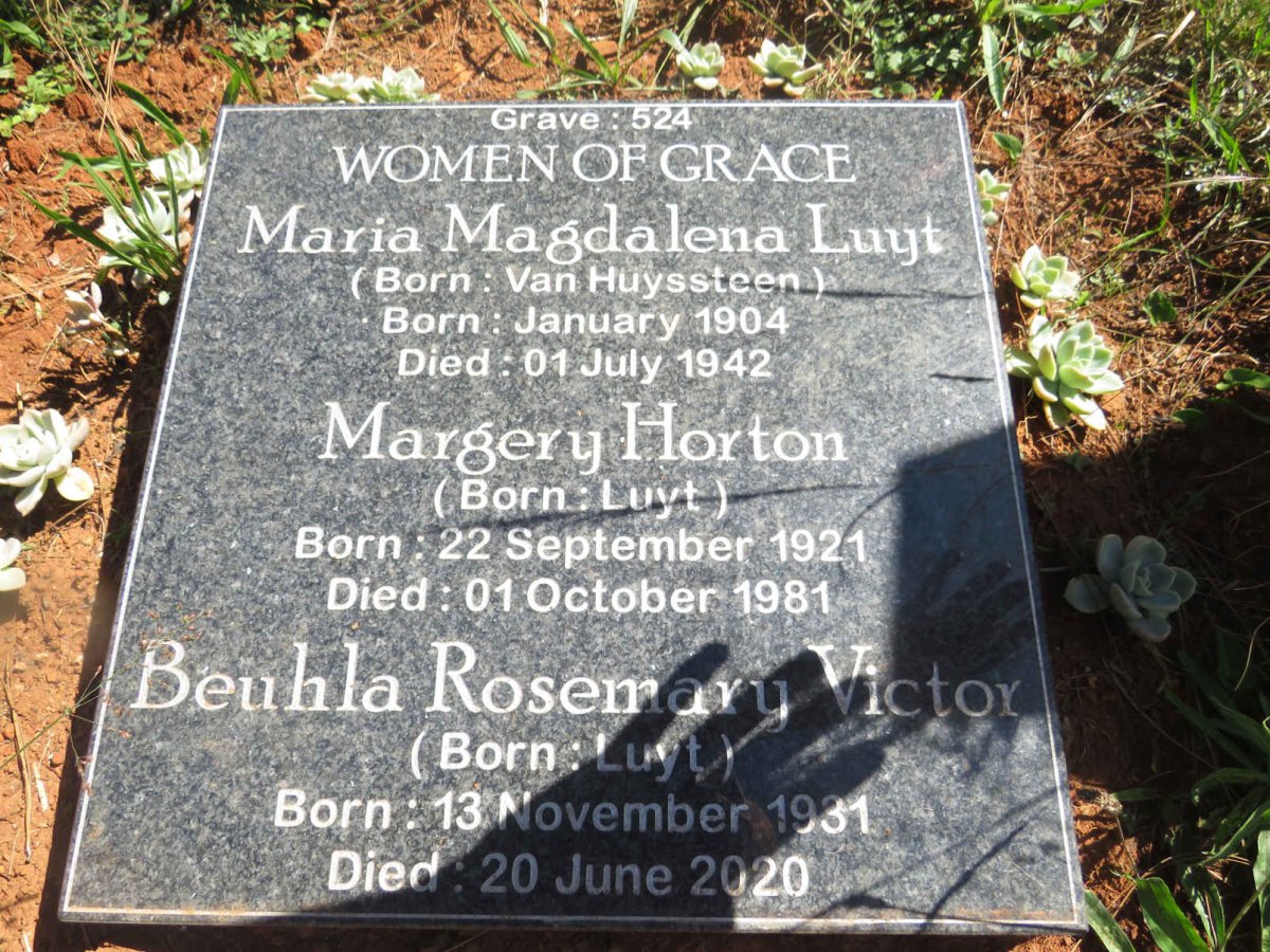 LUYT Maria Magdalena nee VAN HUYSSTEEN 1904-1942