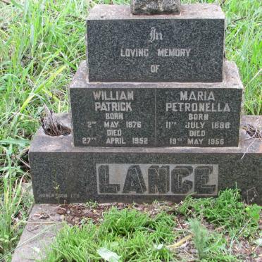 LANCE William Patrick 1876-1952 &amp; Maria Petronella 1888-1956