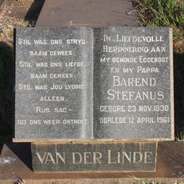 LINDE Barend Stefanus, van der 1930-1961