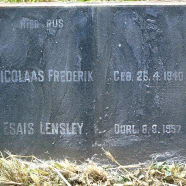 LENSLEY Nicolaas Frederik Esais 1940-1957
