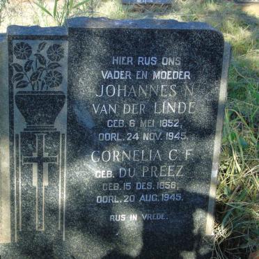 LINDE Johannes N., van der 1852-1945 & Cornelia C.F. DU PREEZ 1856-1945