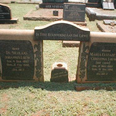 LOUW Nicolaas Johannes 1887-1952 &amp; Maria Elizabeth Christina LOUW 1893-1950