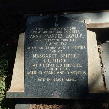 LAWLER Annie Frances -1912 :: LIGHTFOOT Margaret Bridget -1920