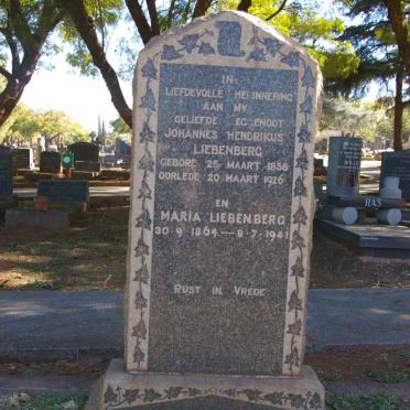 LIEBENBERG Johannes Hendrikus 1858-1926 &amp; Maria 1864-1941