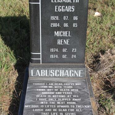 LABUSCHAGNE Elisabeth Eggars 1928-2004 :: LABUSCHAGNE Michel Rene 1974-1974