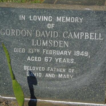 LUMSDEN Gordon David Campbell -1949