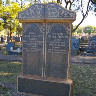 LUBBE Carel Johannes 1876-1931 &amp; Hester Cornelia 1872-1948