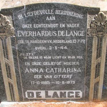 LANGE Everhardus, de 1877-1944 &amp; Anna Catharina VAN CITTERT 1885-1979