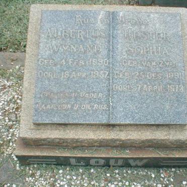 LOUW Albertus Wynand 1890-1957 &amp; Hester Sophia VAN ZYL 1891-1973