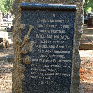 LEE William Horace 1902-1926