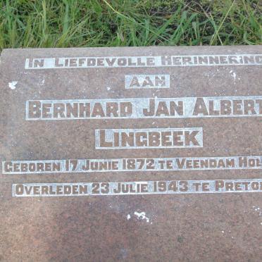 LINGBEEK Bernhard Jan Albert 1872-1943