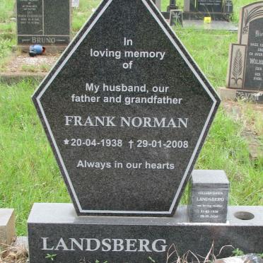 LANDSBERG Frank Norman 1938-2008 &amp; Gillian Dawn 1938-2020