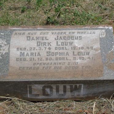 LOUW Daniel Jacobus Dirk 1874-1940 &amp; Maria Sophia 1880-1941