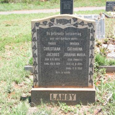 LANDY Christiaan Jacobus 1893-1954 &amp; Catharina Johanna Maria SWARTS 1891-1952