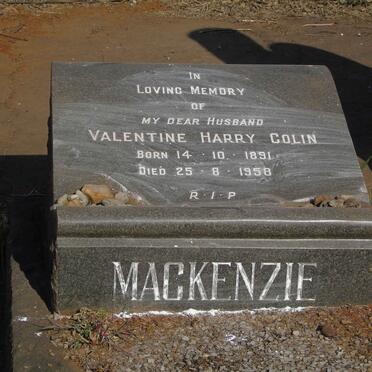 MACKENZIE Valentine Harry Colin 1891-1958