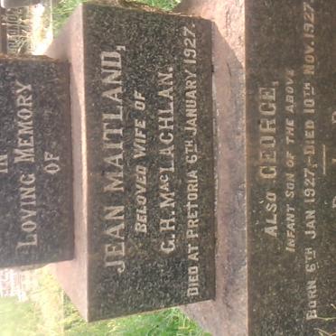 MacLACHLAN Jean Maitland -1927 :: MacLACHLAN George 1927-1927