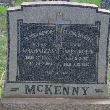MCKENNY James Joseph 1871-1960 &amp; Johanna Gezina 1885-1951