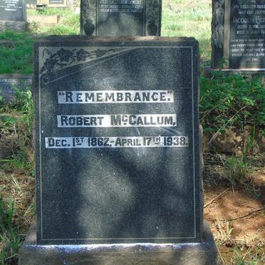 MCCALLUM Robert 1862-1938
