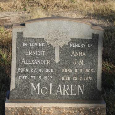McLAREN Ernest Alexander 1900-1967 &amp; Anna J.M. 1906-1972