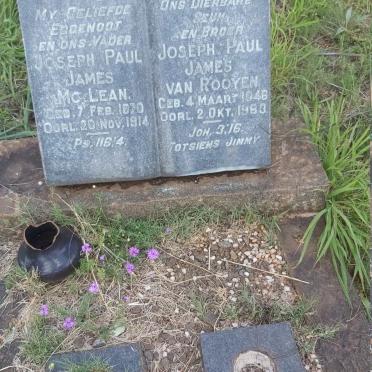 MCLEAN Joseph Paul James 1870-1914 :: VAN ROOYEN Joseph Paul James 1946-1963