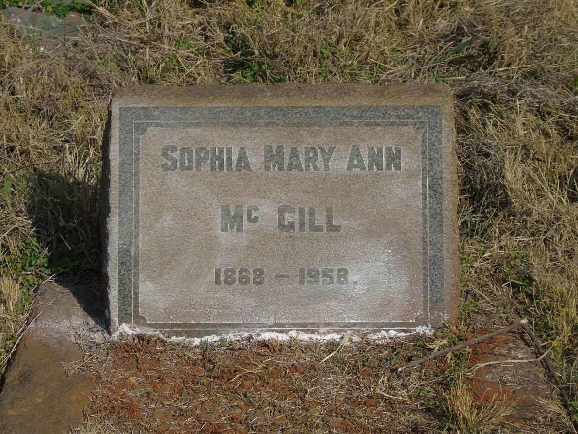 MCGILL Sophia Mary Ann 1868-1958