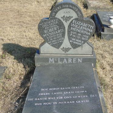 McLAREN Robert Mynhard 1928-1993 &amp; Elizabeth Willemina Hendrina 1929-2017