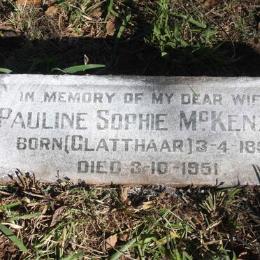 MCKENZIE Pauline Sophie nee GLATTHAAR 1896-1951