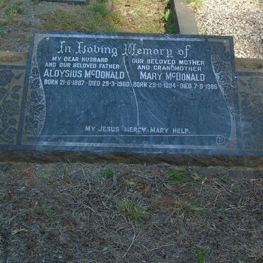 MCDONALD Aloysius 1887-1960 &amp; Mary 1894-1986