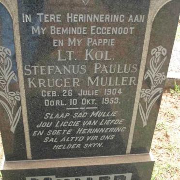 MULLER Stefanus Paulus Kruger 1904-1953