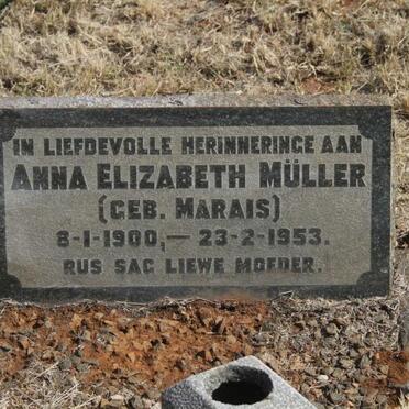 MULLER Anna Elizabeth nee MARAIS 1900-1953