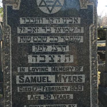 MYERS Samuel -1933