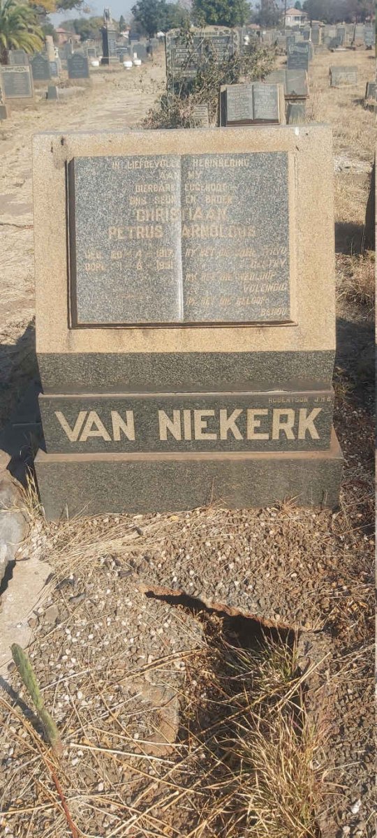 NIEKERK Christiaan Petrus Arnoldus, van 1917-1951