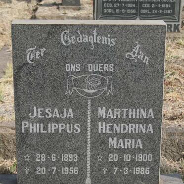 NOTHNAGEL Jesaja Philippus 1893-1956 & Marthina Hendrina Maria 1900-1986