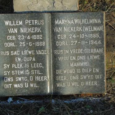 NIEKERK Willem Petrus, van 1882-1968 & Maryna Wilhelmina WELMAN 1885-1944