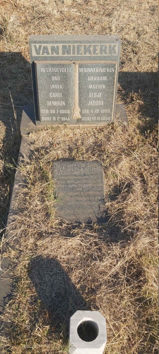 NIEKERK Carel Hendrik, van 1889-1941 &amp; Elsje Jacoba 1893-1968