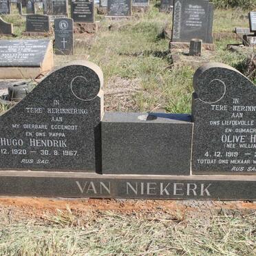 NIEKERK Hugo Hendrik, van 1920-1967 & Olive Helen WILLIAMS 1919-2011