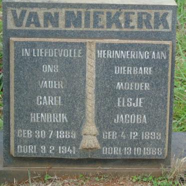 zNIEKERK Carel Hendrik, van 1889-1941 &amp; Elsje Jacoba 1893-1968
