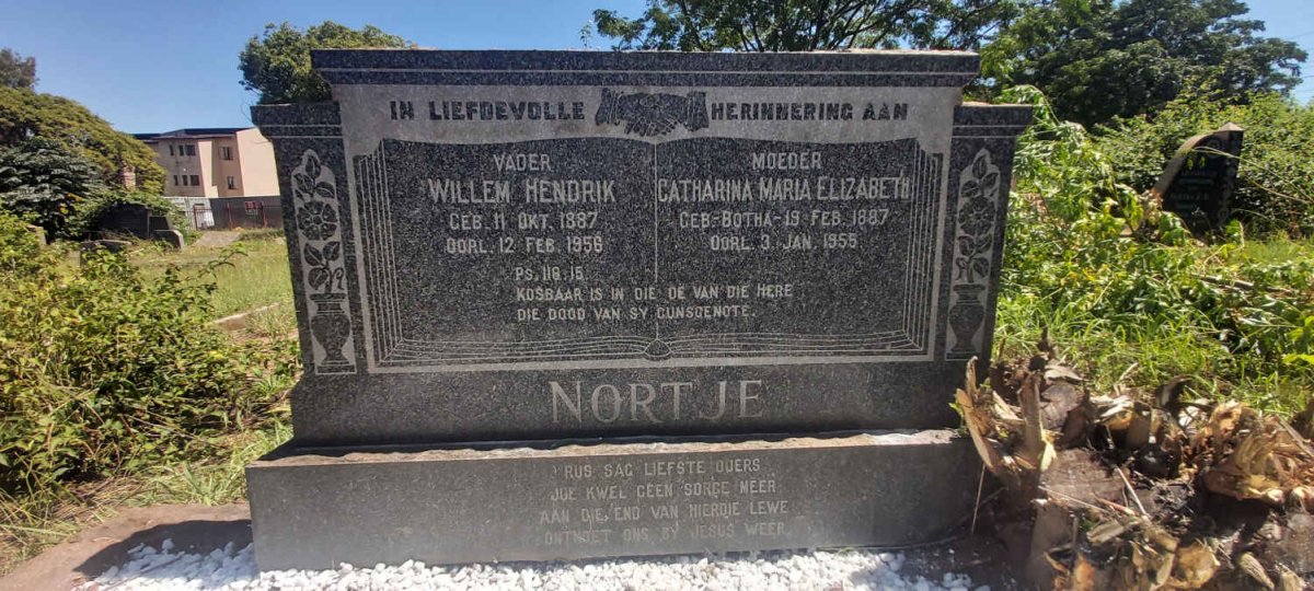 NORTJE Willem Hendrik 1887-1956 &amp; Catharina Maria Elizabeth BOTHA 1887-1955