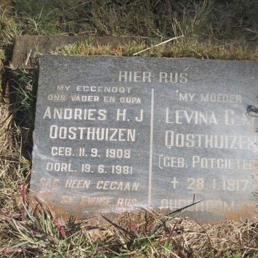 OOSTHUIZEN Andries H.J. 1908-1981 & Levina C.M. POTGIETER -1917