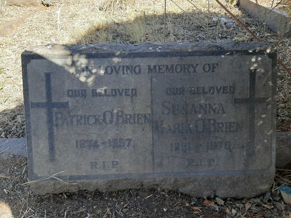 O'BRIEN Patrick 1874-1957 &amp; Susanna Maria 1891-1976