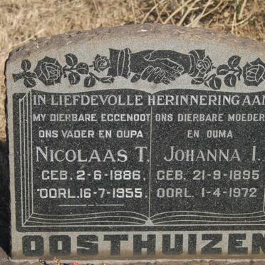 OOSTHUIZEN Nicolaas T. 1886-1955 & Johanna I. 1895-1972