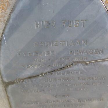OLWAGEN Christiaan Dydelief 1890-1918 & Hester Johanna DE BEER 1892-1962 :: OLWAGEN Michael Johannes 1914-1991 :: OLWAGEN Hester Johanna Christiaan nee VAN RENSBURG 1917-1962_2